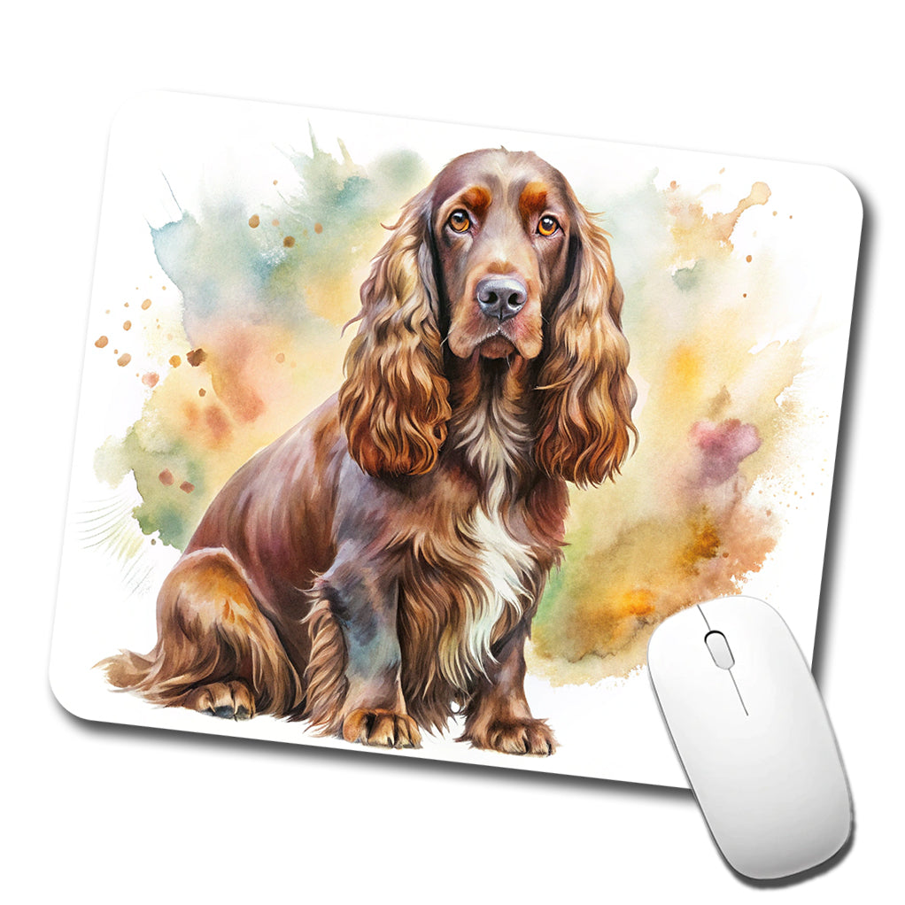 Field Spaniel Dog Watercolor Style Low Profile Mouse Pad Mat
