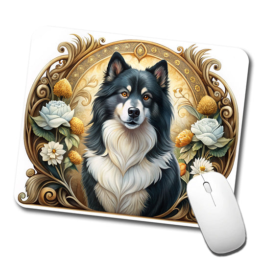Finnish Lapphund Dog Art Nouveau Low Profile Mouse Pad Mat