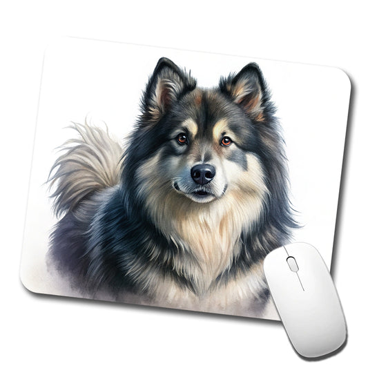 Finnish Lapphund Dog Illustration Low Profile Mouse Pad Mat