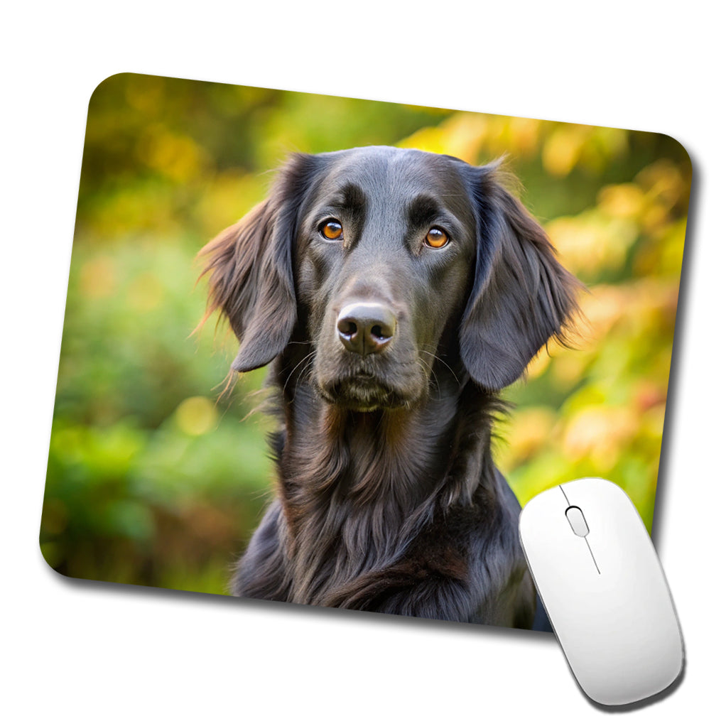 Flat Coated Retriever Dog Photo Low Profile Mouse Pad Mat