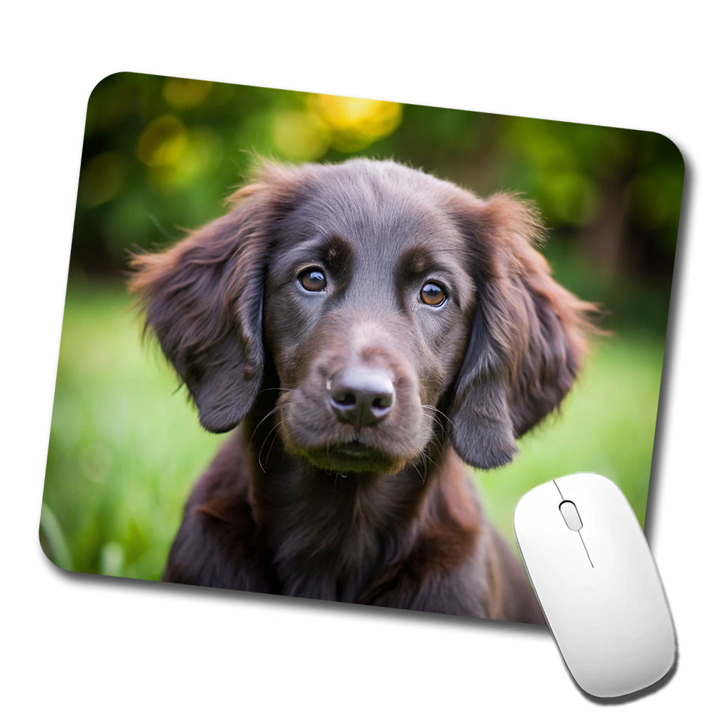 Flat Coated Retriever Dog Puppy Photo Low Profile Mouse Pad Mat