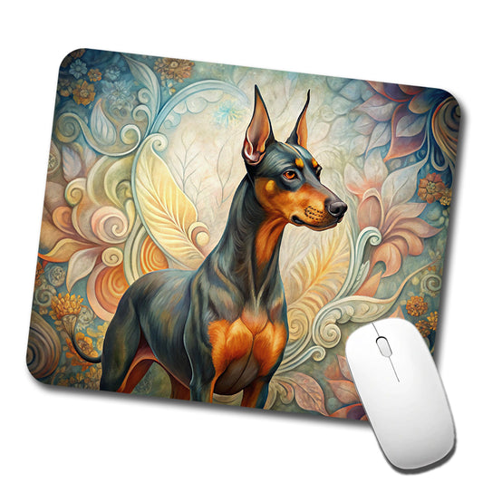 German Pinscher Dog Art Nouveau Low Profile Mouse Pad Mat