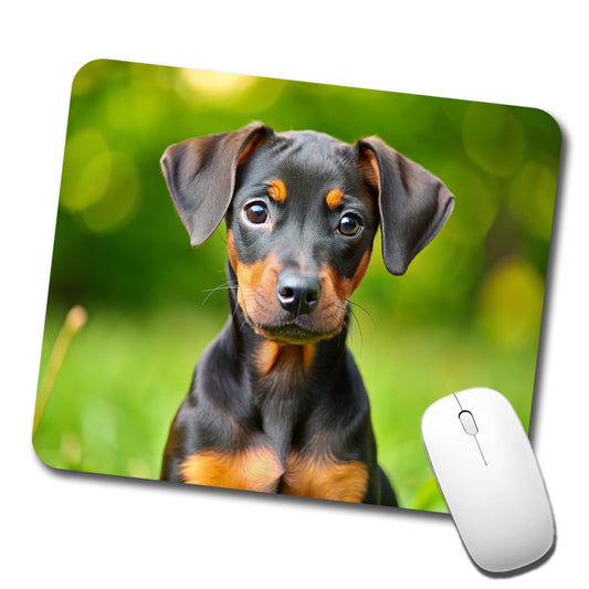 German Pinscher Dog Puppy Photo Low Profile Mouse Pad Mat