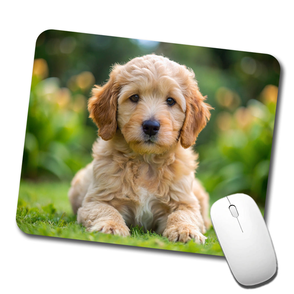 Goldendoodle Dog Puppy Photo Low Profile Mouse Pad Mat