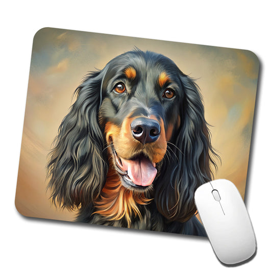 Gordon Setter Dog Illustration Low Profile Mouse Pad Mat