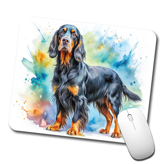 Gordon Setter Dog Watercolor Style Low Profile Mouse Pad Mat