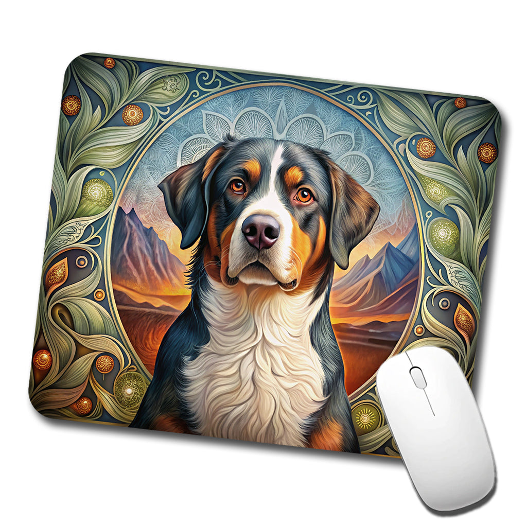 Greater Swiss Mountain Dog Art Nouveau Low Profile Mouse Pad Mat