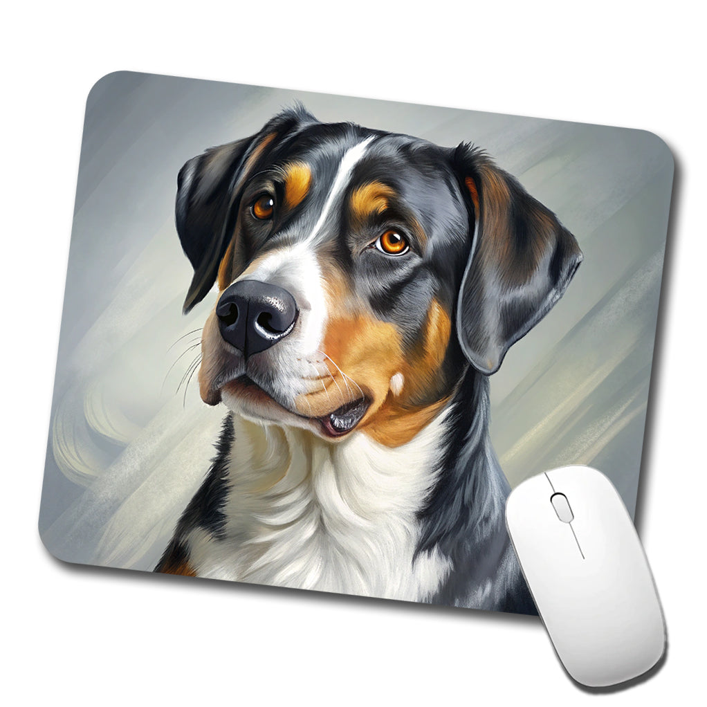 Greater Swiss Mountain Dog Illustration Low Profile Mouse Pad Mat