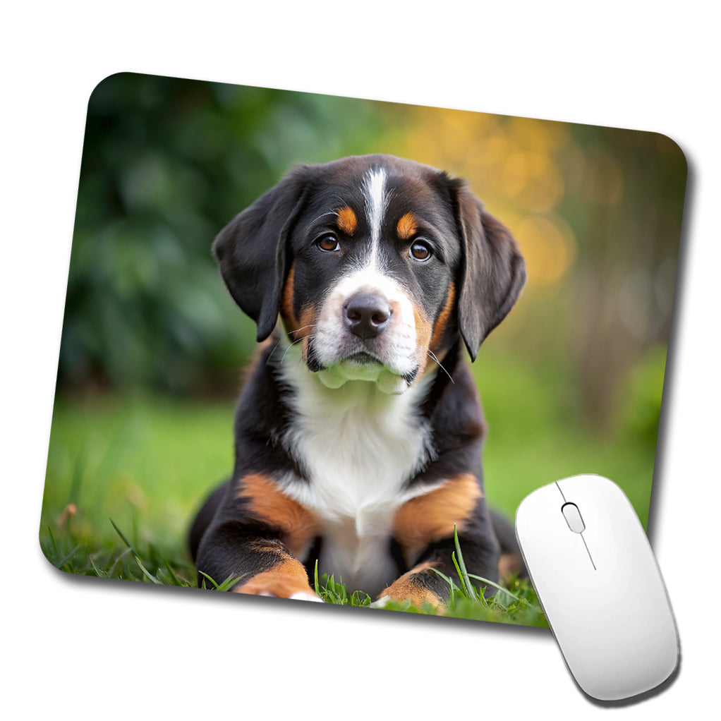 Greater Swiss Mountain Dog Puppy Photo Low Profile Mouse Pad Mat