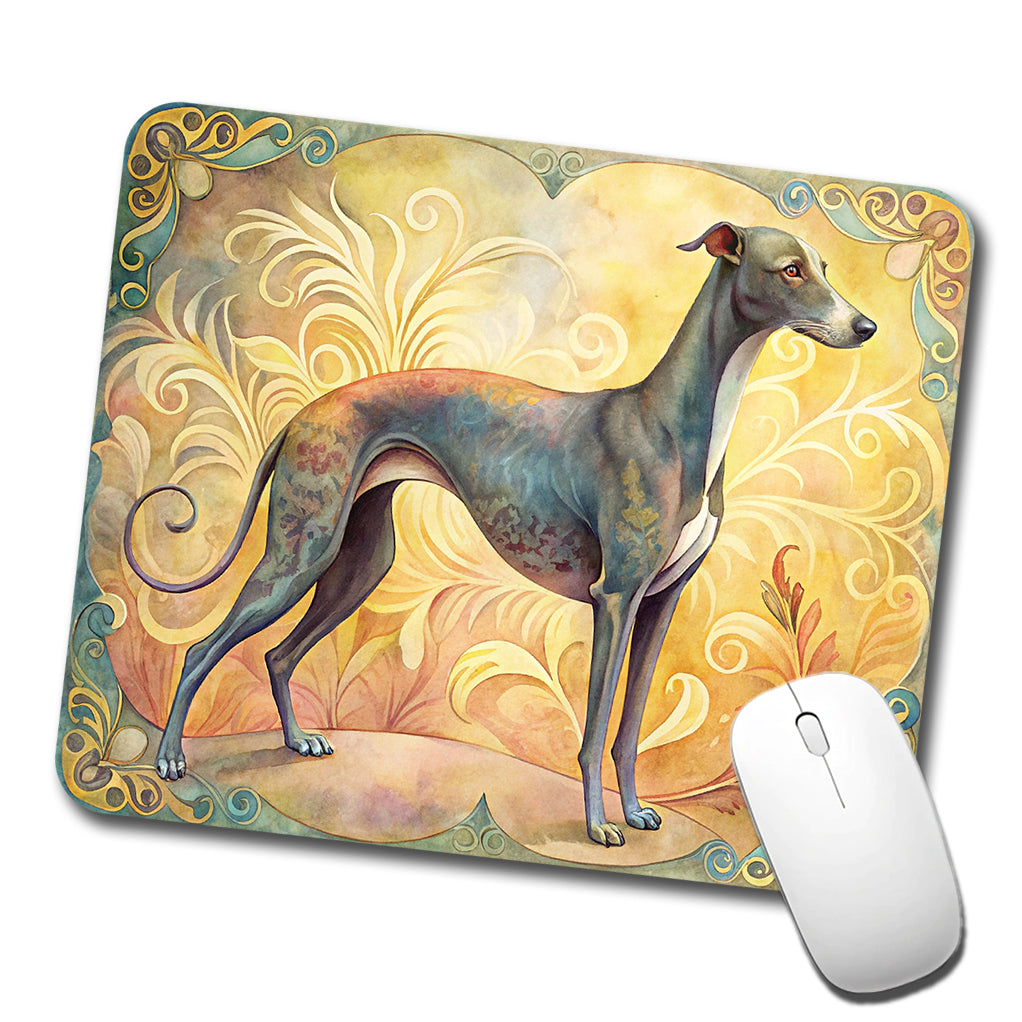 Greyhound Dog Art Nouveau Low Profile Mouse Pad Mat