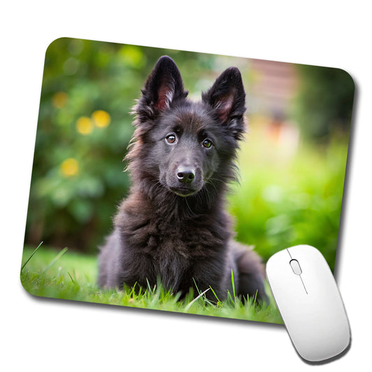 Groenendael Belgian Sheepdog Dog Puppy Photo Low Profile Mouse Pad Mat