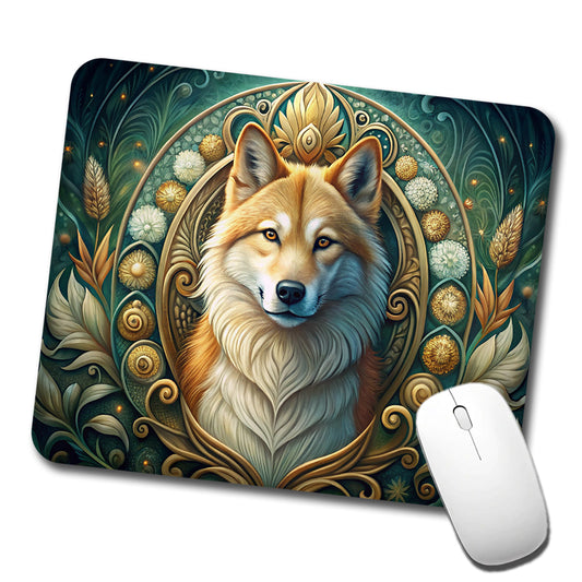 Icelandic Sheepdog Dog Art Nouveau Low Profile Mouse Pad Mat