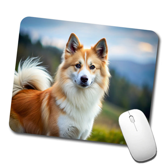 Icelandic Sheepdog Dog Photo Low Profile Mouse Pad Mat
