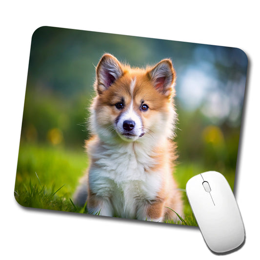 Icelandic Sheepdog Dog Puppy Photo Low Profile Mouse Pad Mat