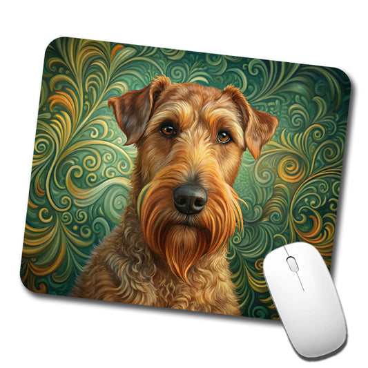 Irish Terrier Dog Art Nouveau Low Profile Mouse Pad Mat
