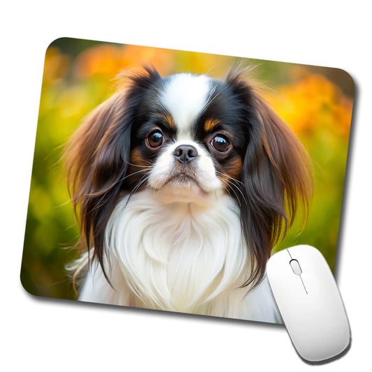 Japanese Chin Dog Photo Low Profile Mouse Pad Mat