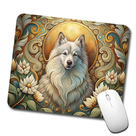 Keeshond Dog Art Nouveau Low Profile Mouse Pad Mat
