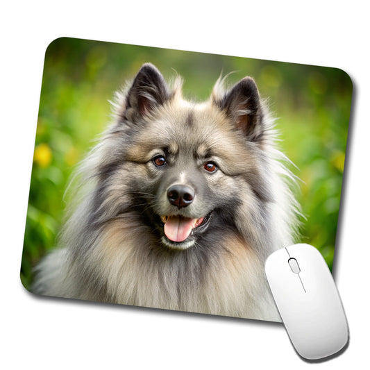 Keeshond Dog Photo Low Profile Mouse Pad Mat