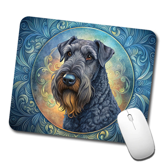 Kerry Blue Terrier Dog Art Nouveau Low Profile Mouse Pad Mat