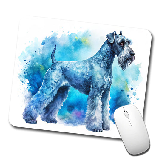 Kerry Blue Terrier Dog Watercolor Style Low Profile Mouse Pad Mat