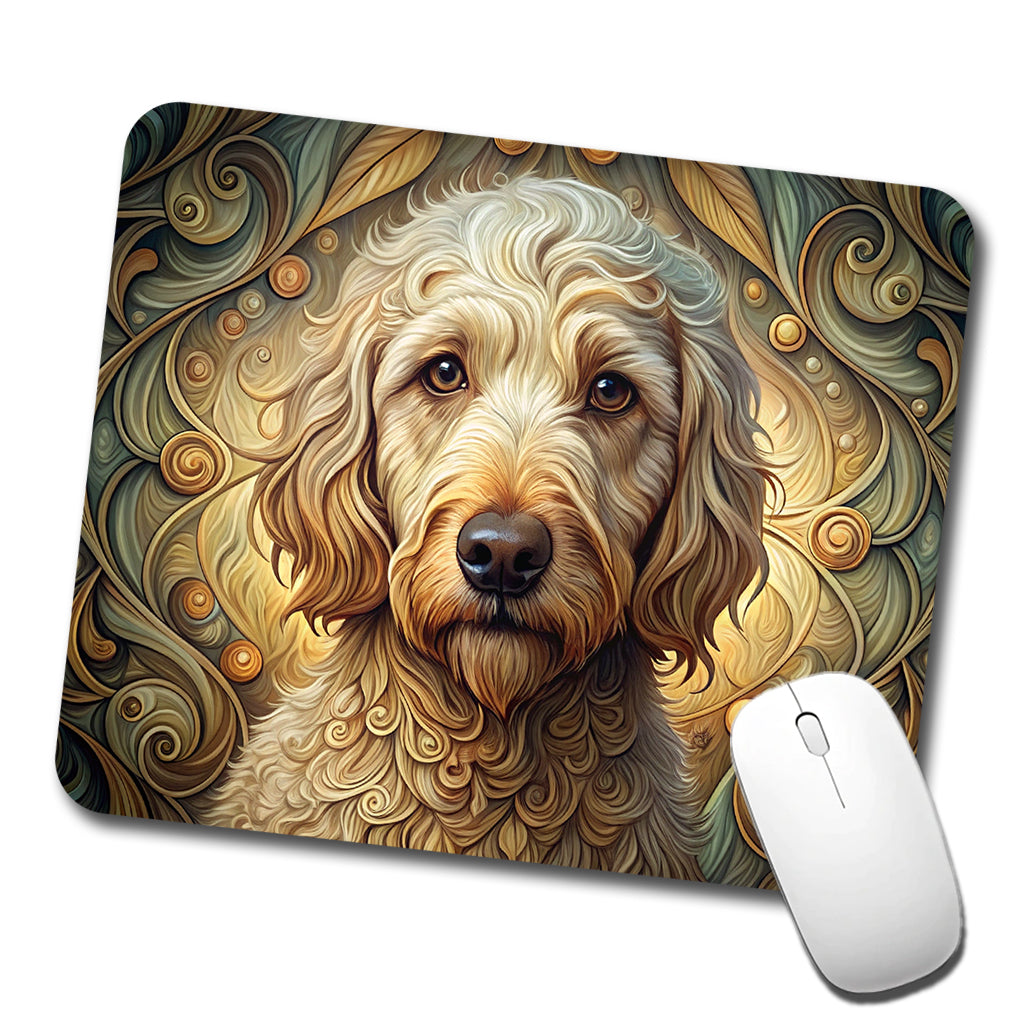 Labradoodle Dog Art Nouveau Low Profile Mouse Pad Mat