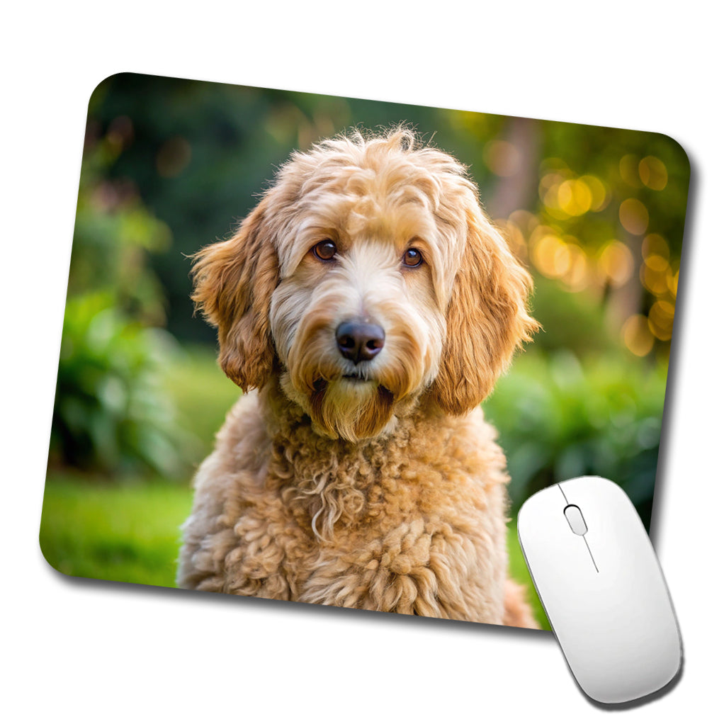 Labradoodle Dog Photo Low Profile Mouse Pad Mat