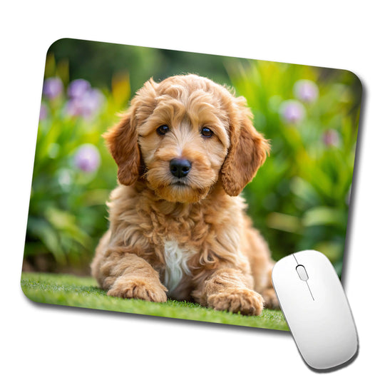 Labradoodle Dog Puppy Photo Low Profile Mouse Pad Mat