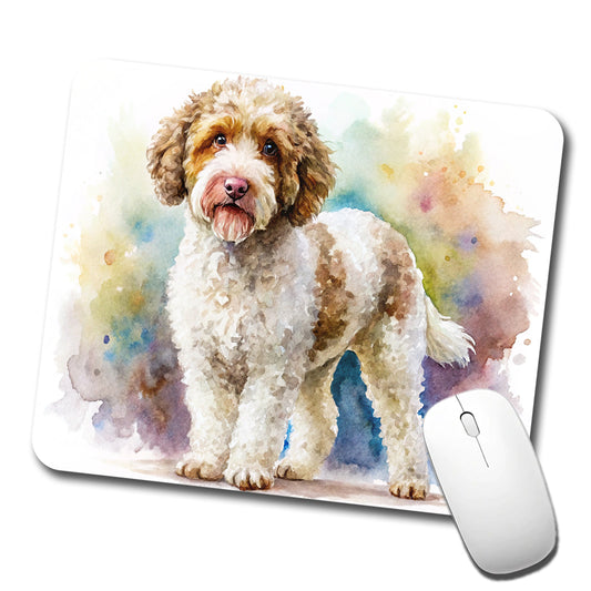 Lagotto Romagnolo Dog Watercolor Style Low Profile Mouse Pad Mat