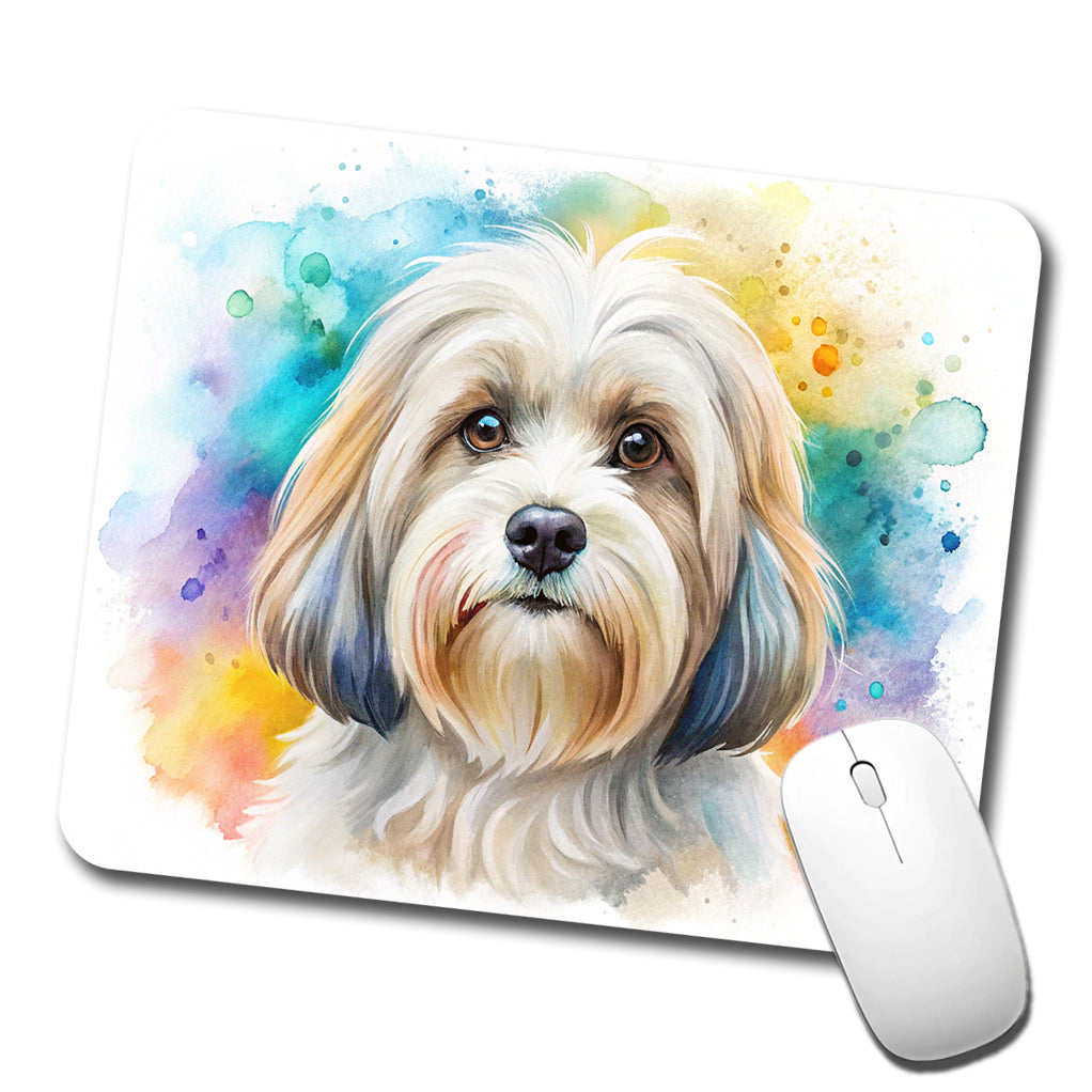 Lowchen Little Lion Dog Watercolor Style Low Profile Mouse Pad Mat