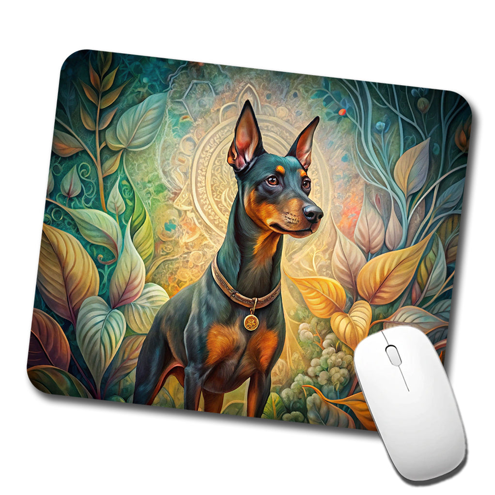 Manchester Terrier Dog Art Nouveau Low Profile Mouse Pad Mat