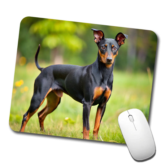 Manchester Terrier Dog Photo Low Profile Mouse Pad Mat