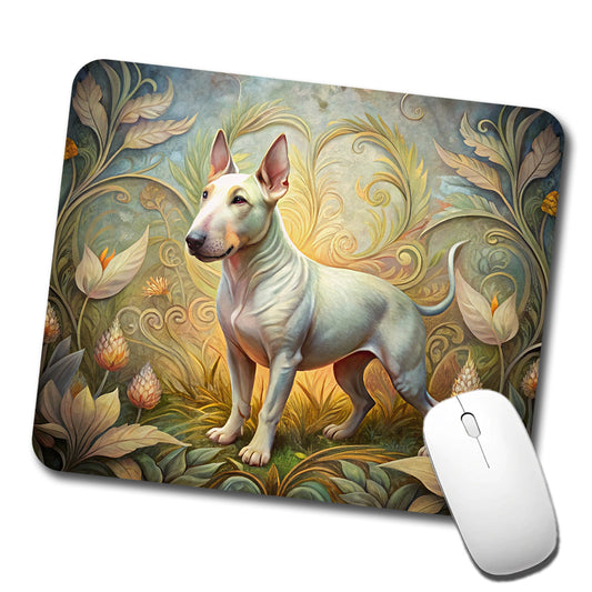 Miniature Bull Terrier Dog Art Nouveau Low Profile Mouse Pad Mat