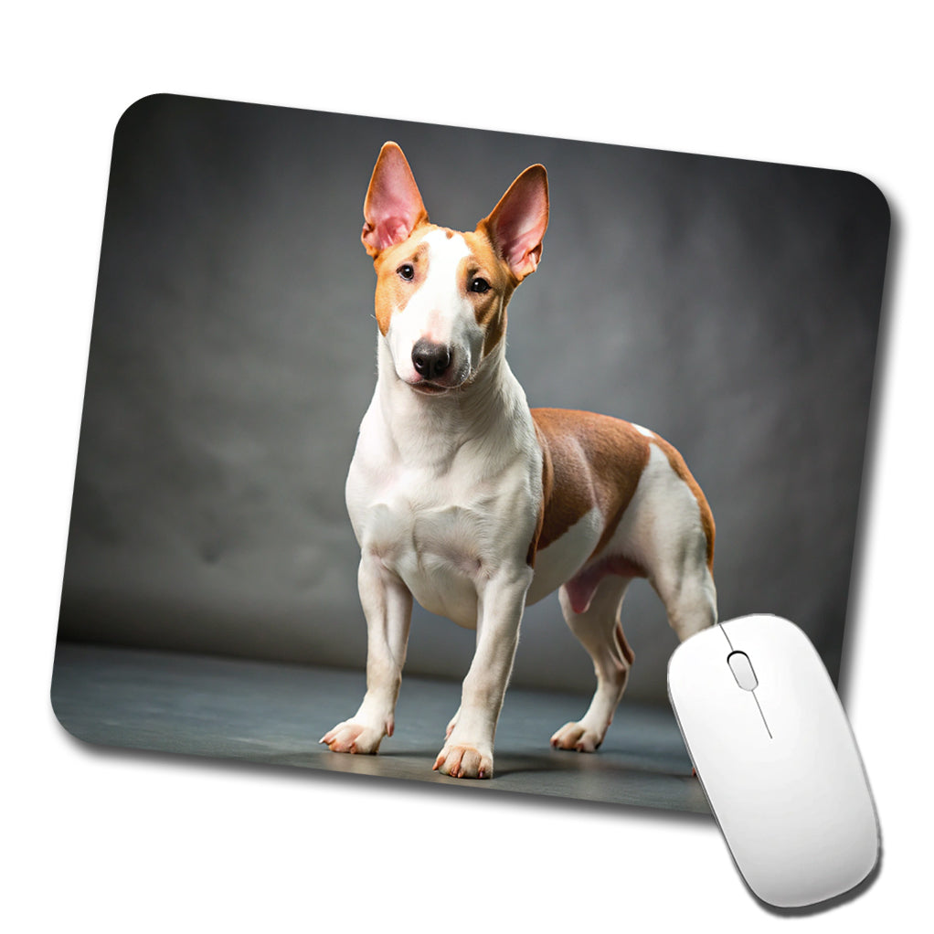Miniature Bull Terrier Dog Photo Low Profile Mouse Pad Mat