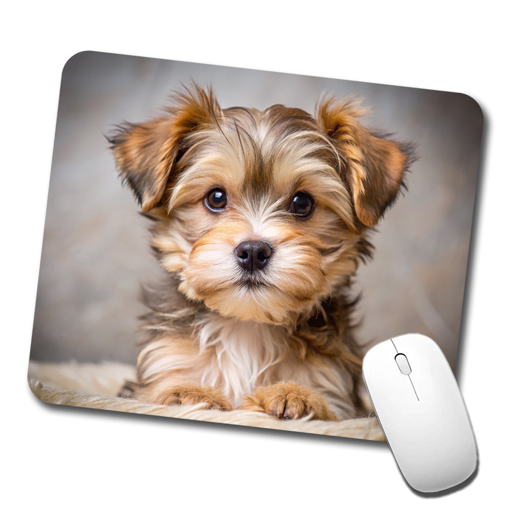 Morkie Dog Puppy Photo Low Profile Mouse Pad Mat