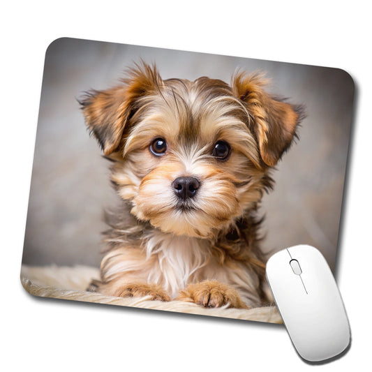 Morkie Dog Puppy Photo Low Profile Mouse Pad Mat