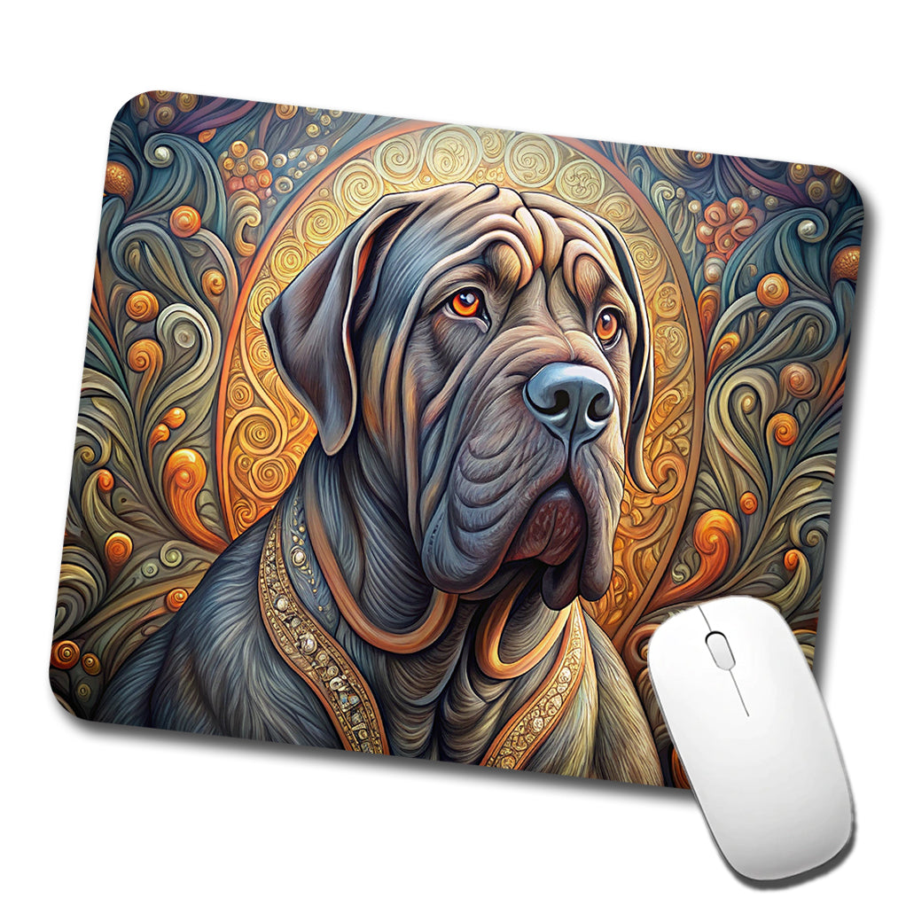 Neapolitan Mastiff Dog Art Nouveau Low Profile Mouse Pad Mat