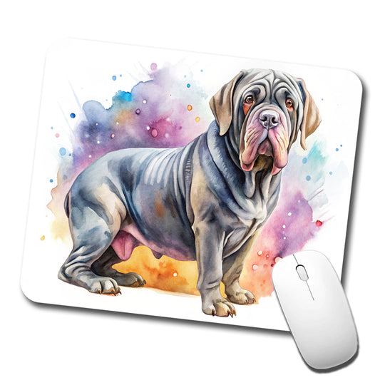 Neapolitan Mastiff Dog Watercolor Style Low Profile Mouse Pad Mat