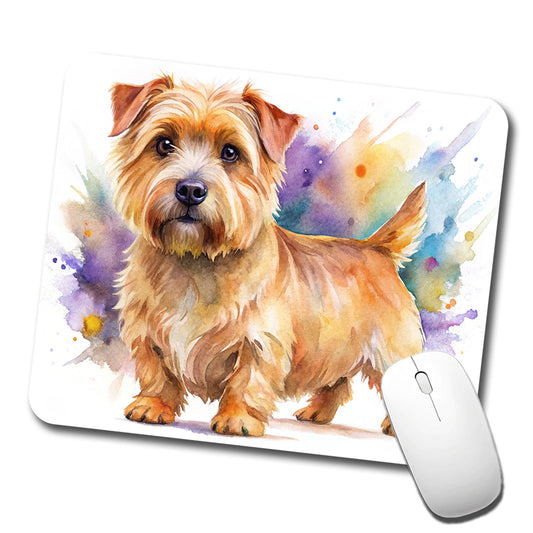 Norfolk Terrier Dog Watercolor Style Low Profile Mouse Pad Mat