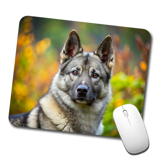 Norwegian Elkhound Dog Photo Low Profile Mouse Pad Mat