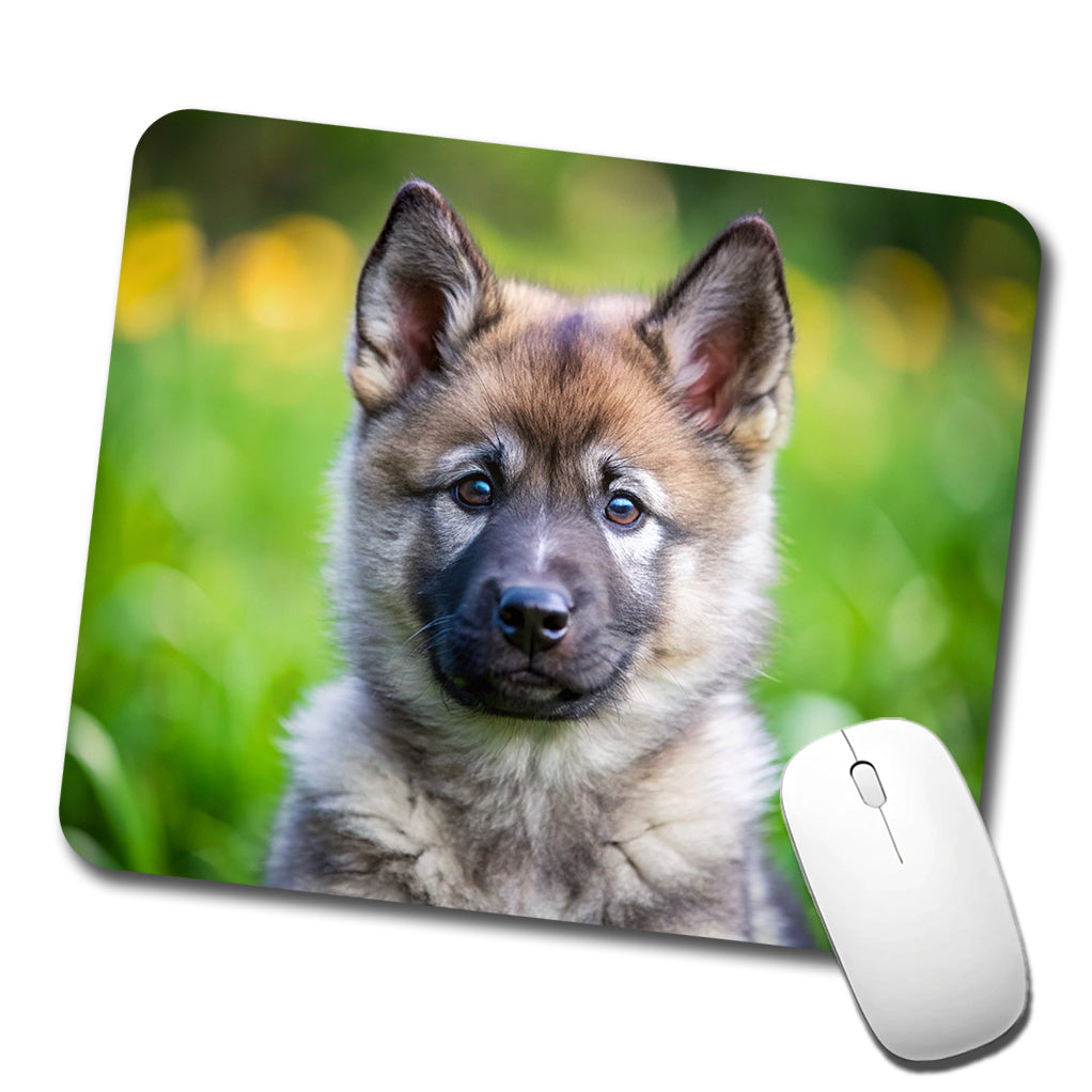 Norwegian Elkhound Dog Puppy Photo Low Profile Mouse Pad Mat