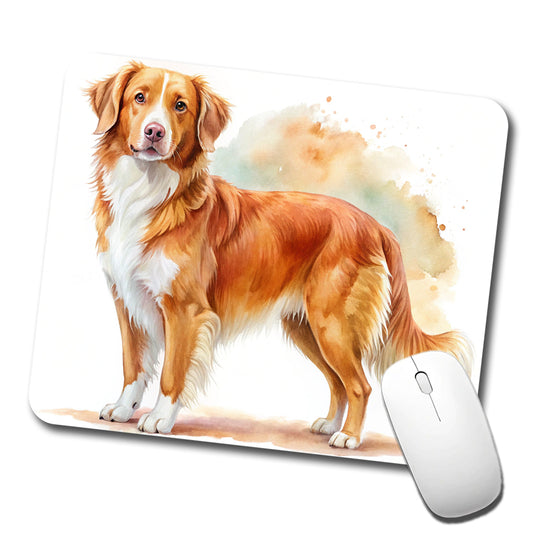 Nova Scotia Duck Tolling Retriever Dog Watercolor Style Low Profile Mouse Pad Mat