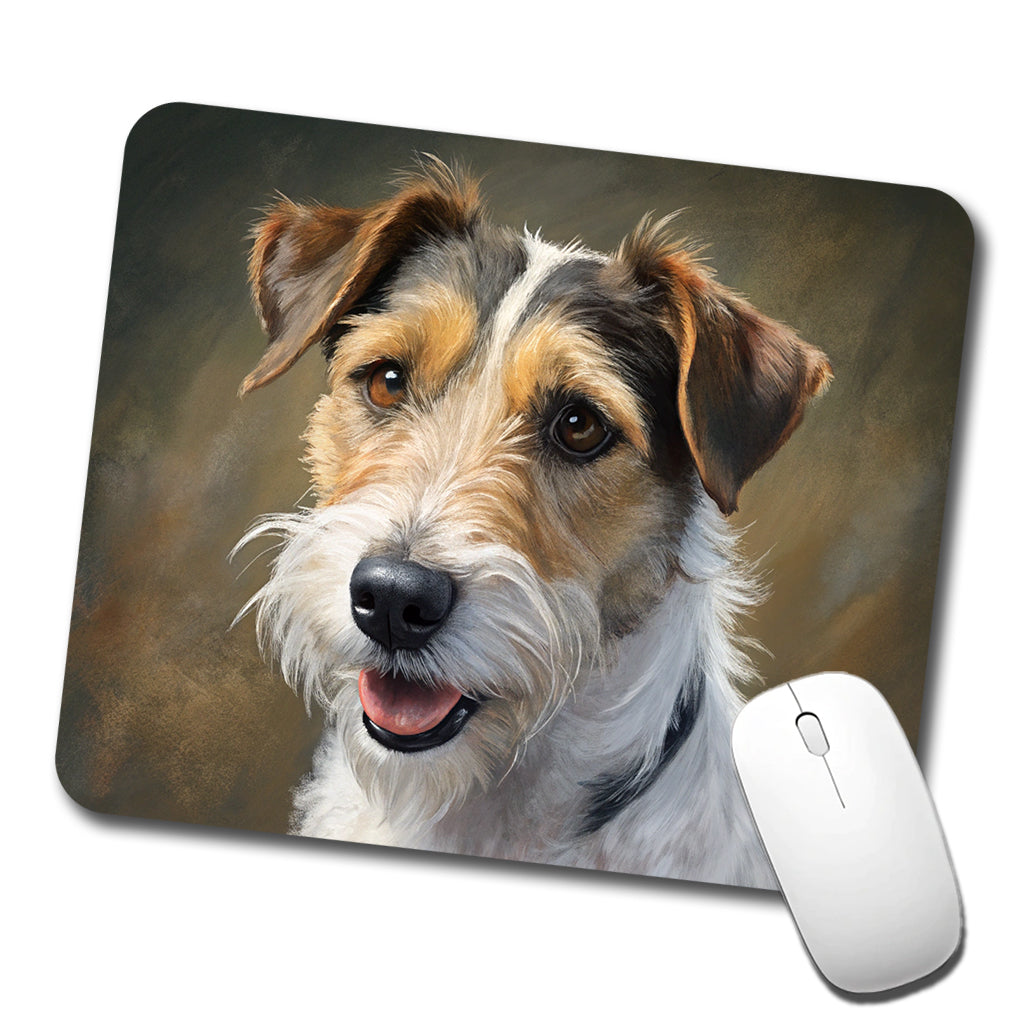 Parson Russell Terrier Dog Illustration Low Profile Mouse Pad Mat