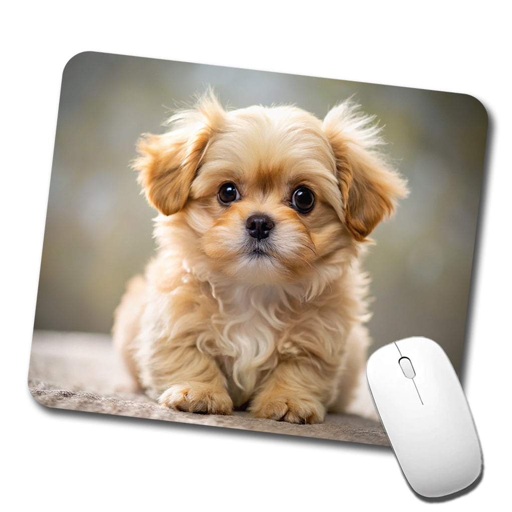 Pekapoo Dog Puppy Photo Low Profile Mouse Pad Mat