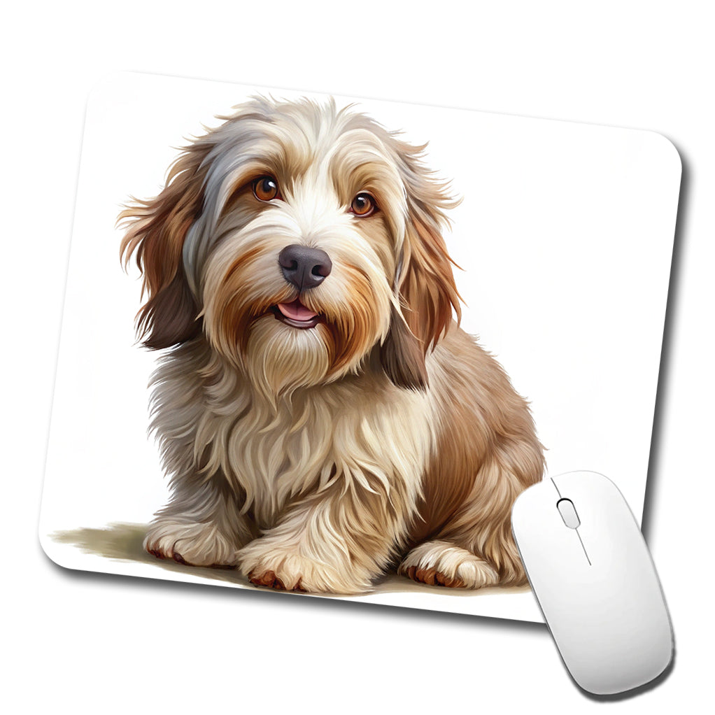 Petit Basset Griffon Vendeen Dog Illustration Low Profile Mouse Pad Mat