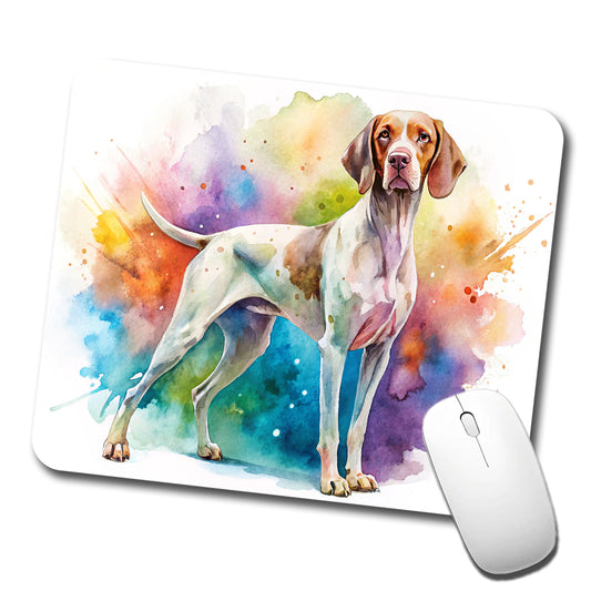 Pointer Dog Watercolor Style Low Profile Mouse Pad Mat