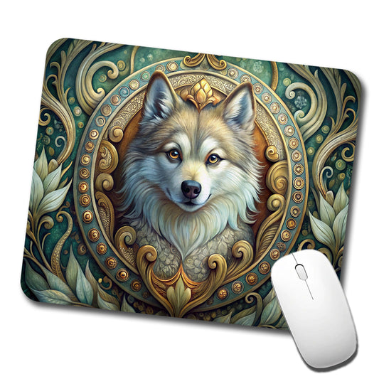 Pomsky Dog Art Nouveau Low Profile Mouse Pad Mat