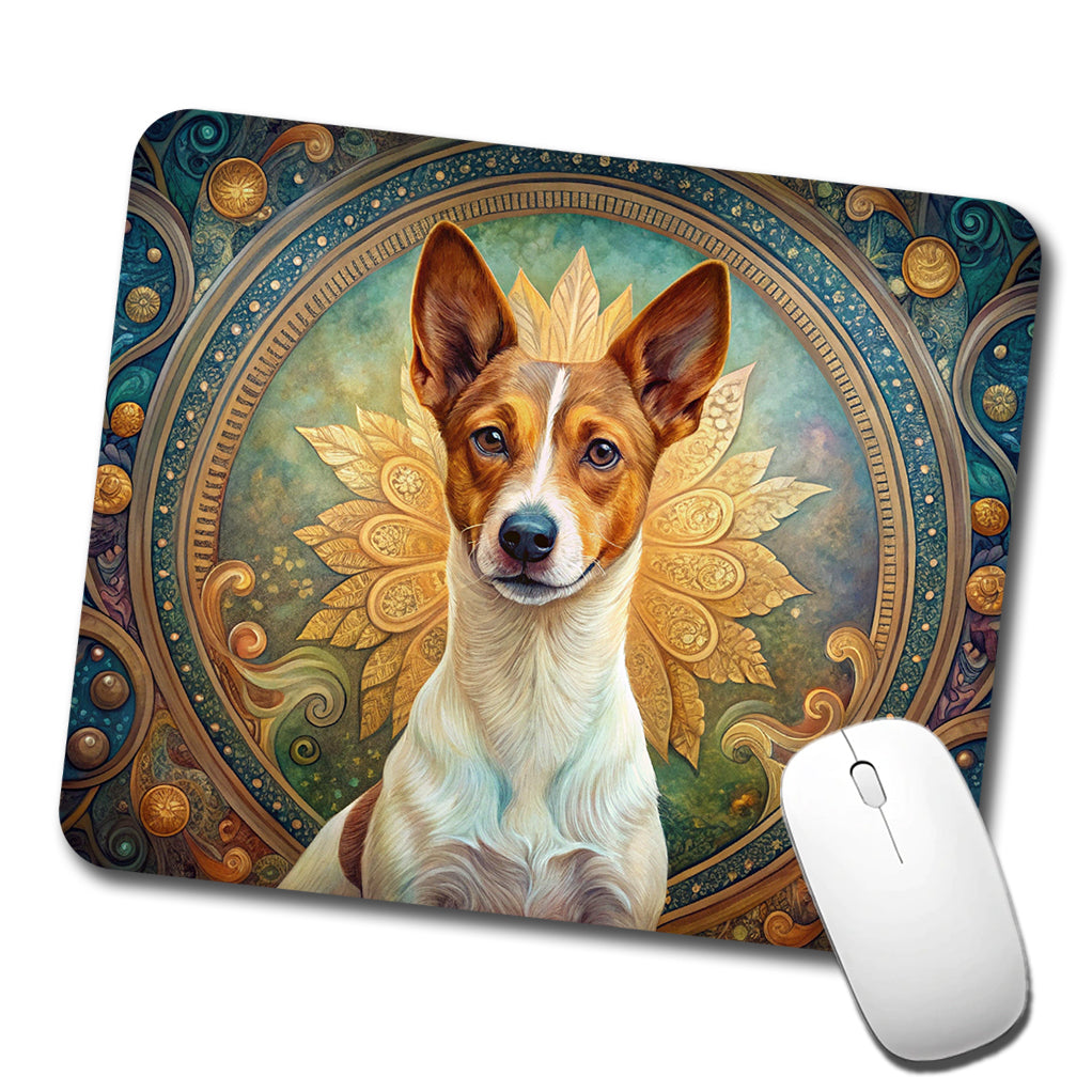 Portuguese Podengo Pequeno Dog Art Nouveau Low Profile Mouse Pad Mat