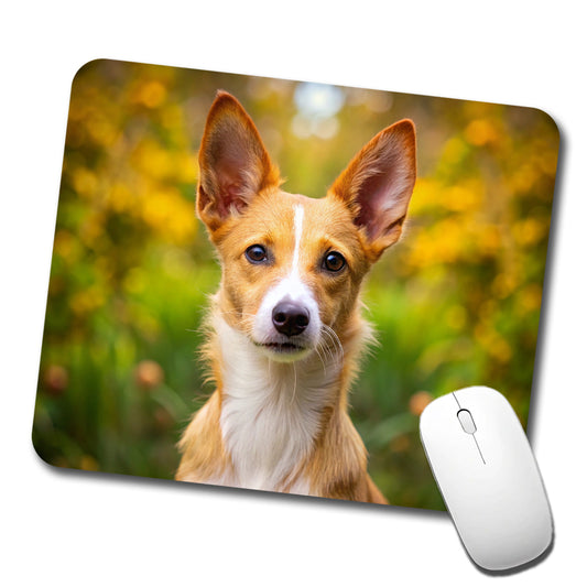 Portuguese Podengo Pequeno Dog Photo Low Profile Mouse Pad Mat