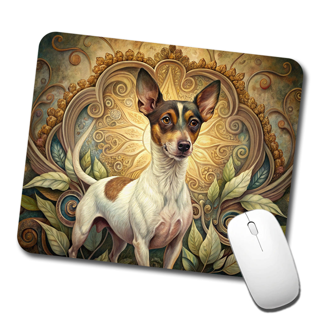 Rat Terrier Dog Art Nouveau Low Profile Mouse Pad Mat