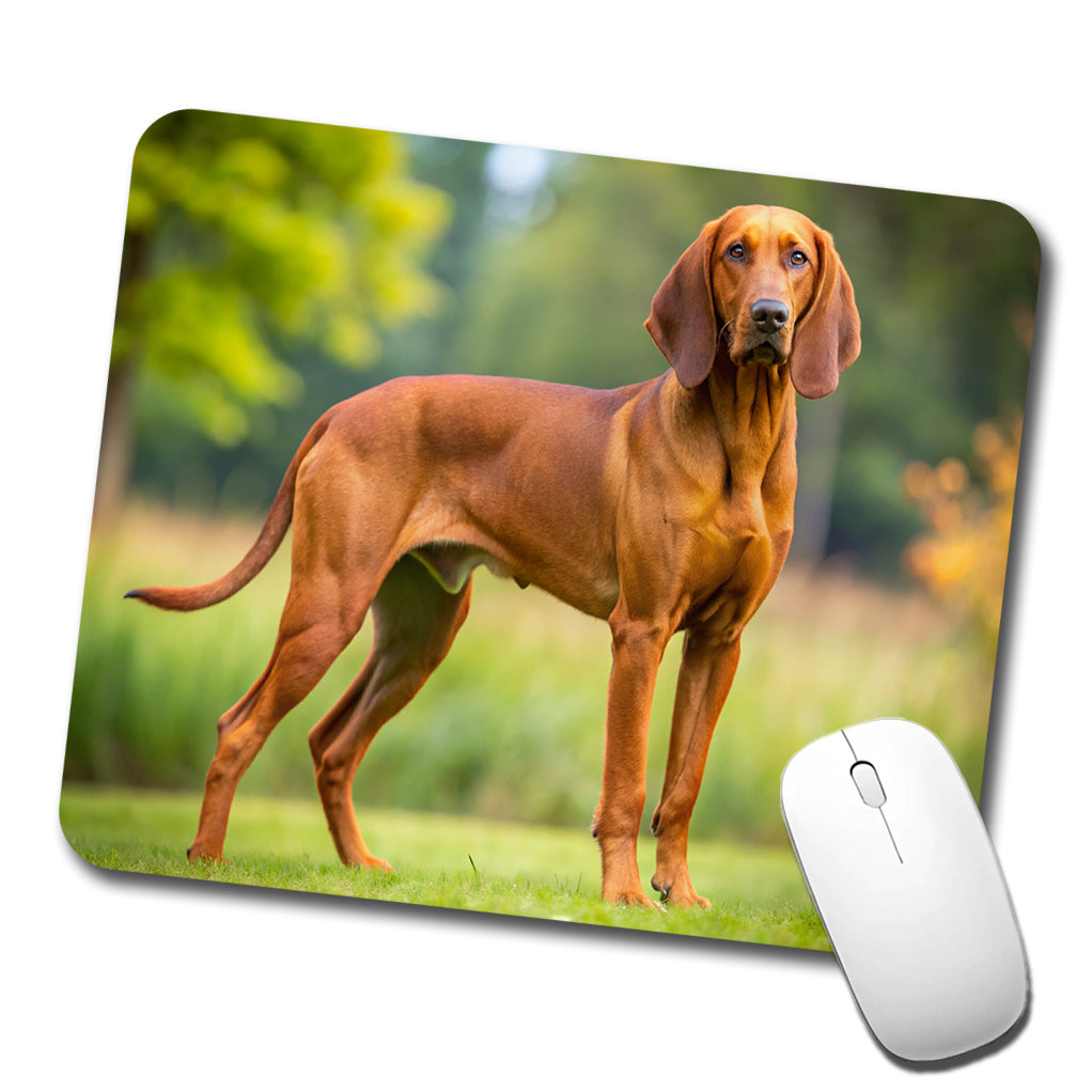 Redbone Coonhound Dog Photo Low Profile Mouse Pad Mat